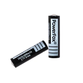 Twee PowerFox 18650 oplaadbare batterijen voor laserpointer