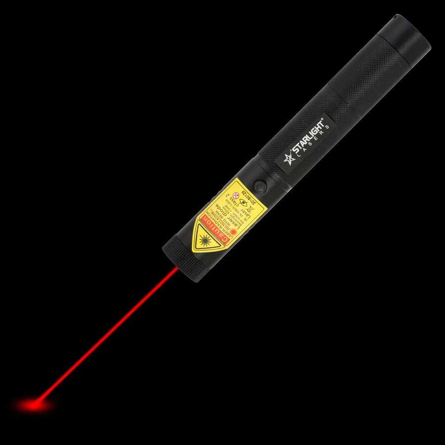 Rode laserpointer R1 Pro met zichtbare laserstraal in het donker