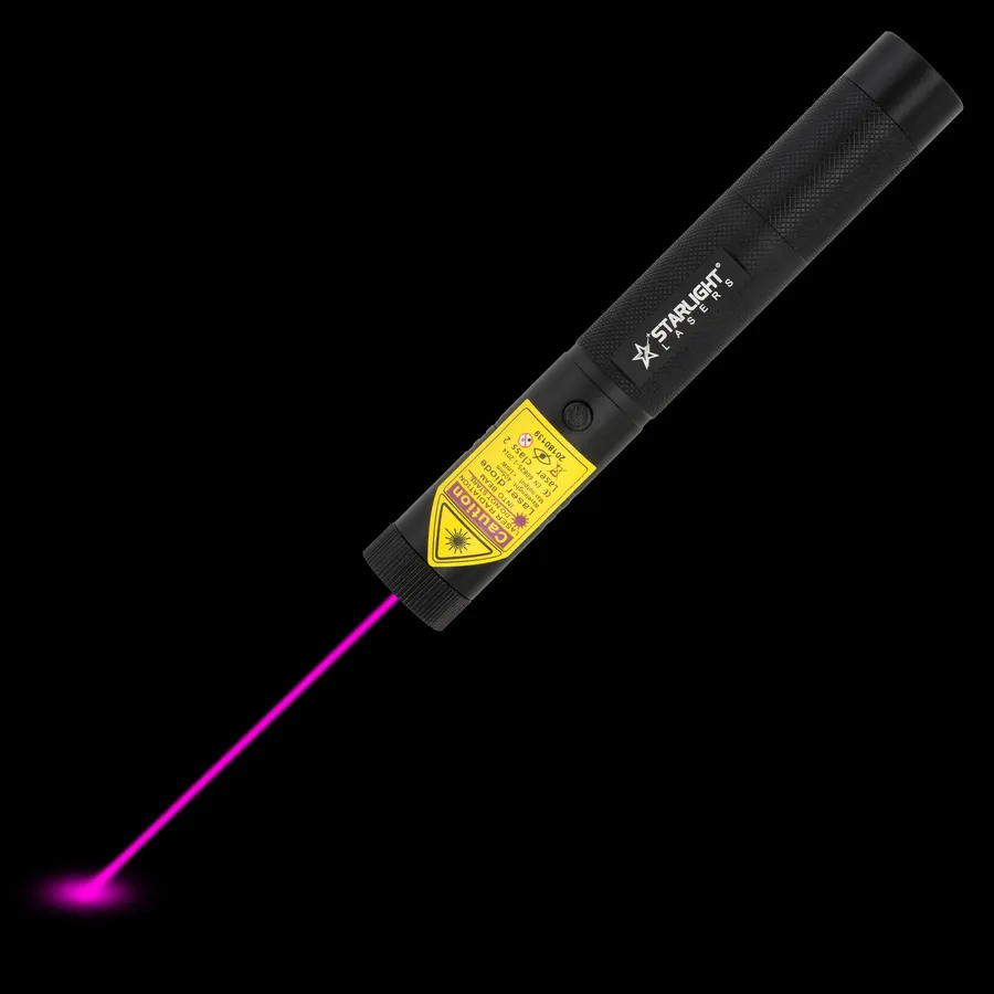 Violette laserpointer V1 Pro met zichtbare laserstraal in het donker